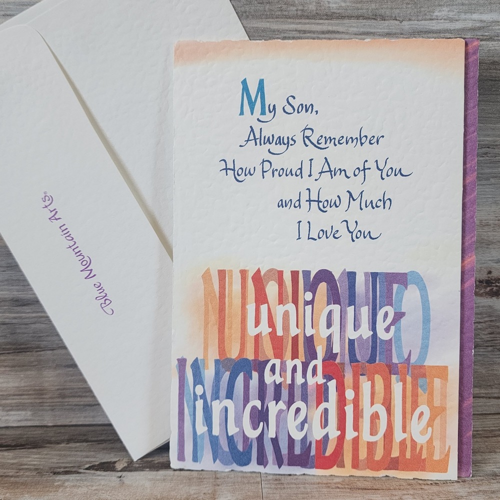 Blue Mountain Arts Son Greeting Card Susan Polis Schutz Unique and Incredible